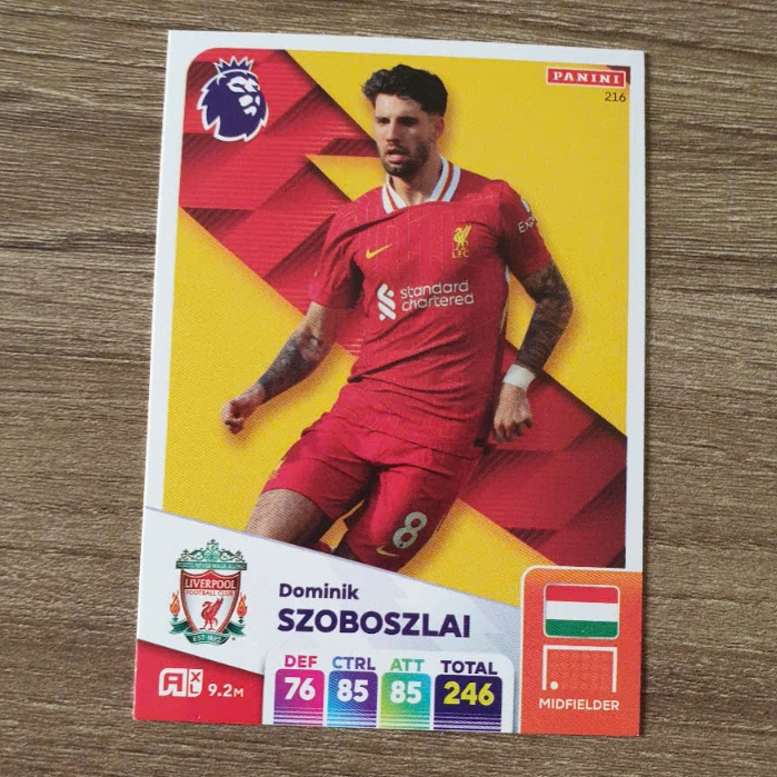 Dominik Szoboszlai 216 Liverpool Panini Adrenalyn XL 2024/25 การ์ดผู้เล่น