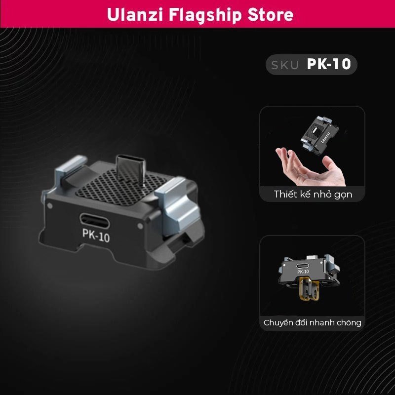 Ulanzi PK-10 ชุดฐาน 3 in 1 พร้อมพอร์ตชาร์จเร็วแบบรวมสําหรับ DJI Osmo Pocket 3 ของแท้