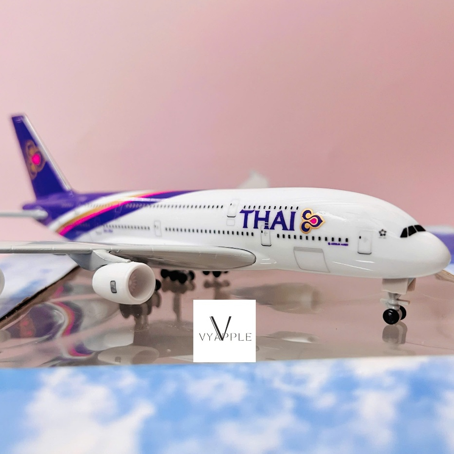 AIRBUS A380-800 THAI AIRWAYS 4 เครื่องยนต์ AIRBUS รุ่น 1/400 (20 ซม.) สวยงามคุณภาพสูงโลหะผสม