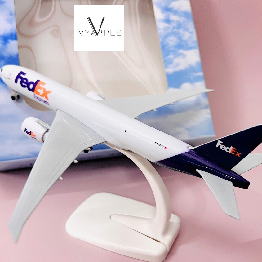 BOEING 777 MODEL PLANE "FEDEX EXPRESS NATIONWIDE SHIPPING" โลหะคุณภาพสูง 20CM SCALE 1:400