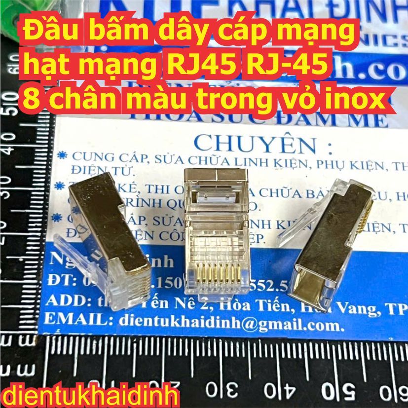 10 8-pin RJ45 RJ-45 ขั้วต่อสายเคเบิลเครือข่ายในเคสสแตนเลส kde0100