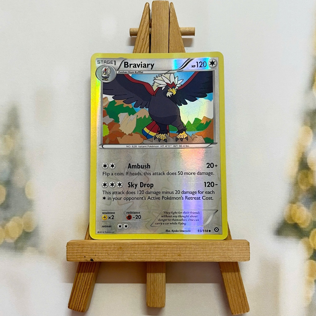 Pokemon Braviary 93/114 Picture Card - Odd Card XY Steam Siege Uncommon Reverse Holo English