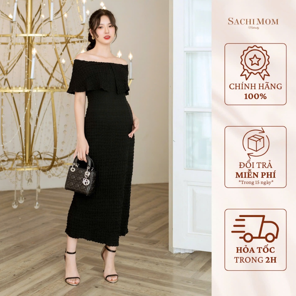 SACHIMOM Gown DRESS - QUINN DRESS เดรสปาดไหล่