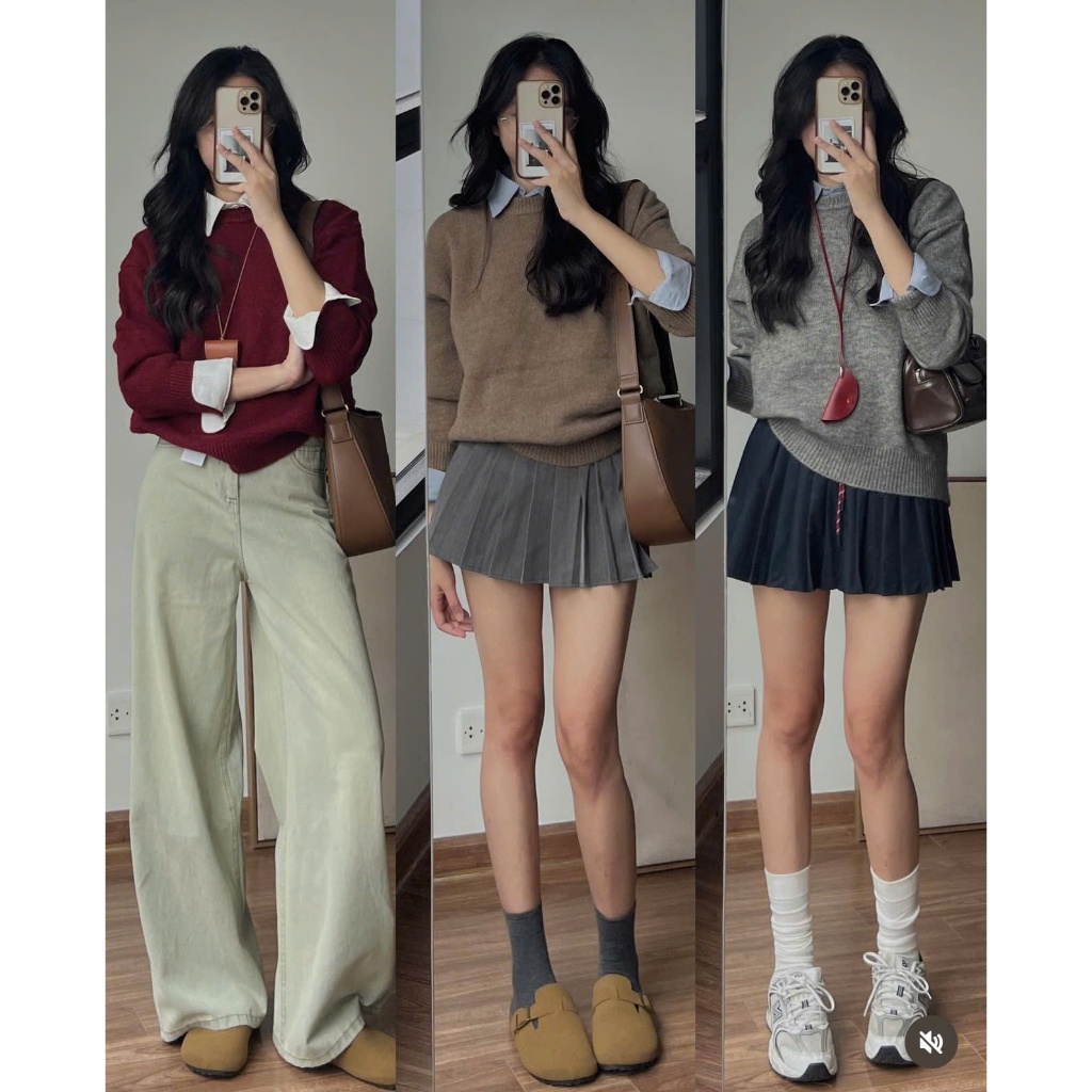 Easy to Wear Basic Plain Loose Round Neck Sweater 6619 P13k5