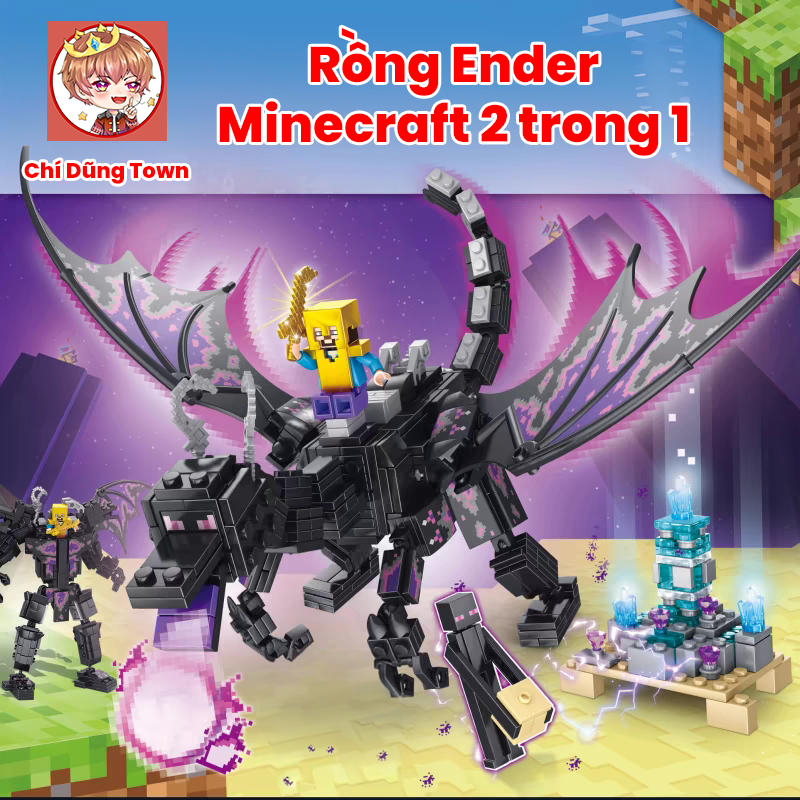 494+ รายละเอียด Ender Dragon Minecraft Mecha และ Dragon Transformation Assembly Model พร้อมตัวอักษร