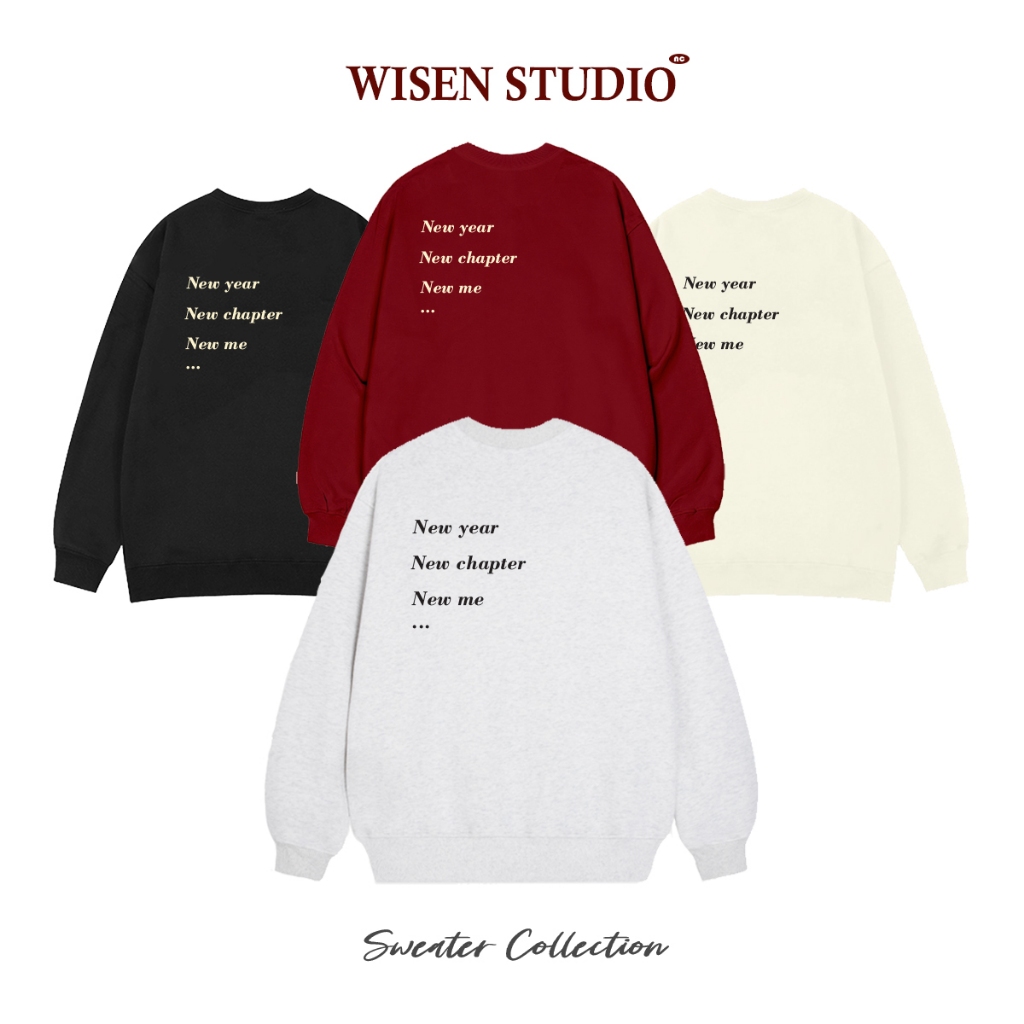 เสื้อกันหนาวแบรนด์ท้องถิ่น WISEN ผ้าสักหลาดผ้าฝ้ายหนา ทรง oversize unisex รุ่น my ปี 365