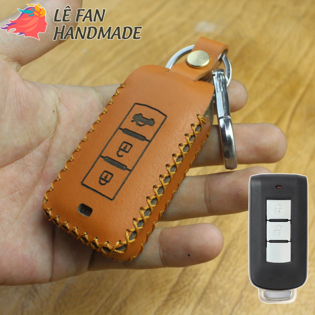 เคสกุญแจหนังสําหรับ Mitsubishi Xpander, Outlander, Triton, Attrage, Xforce, Pajero Sport หนังแท้