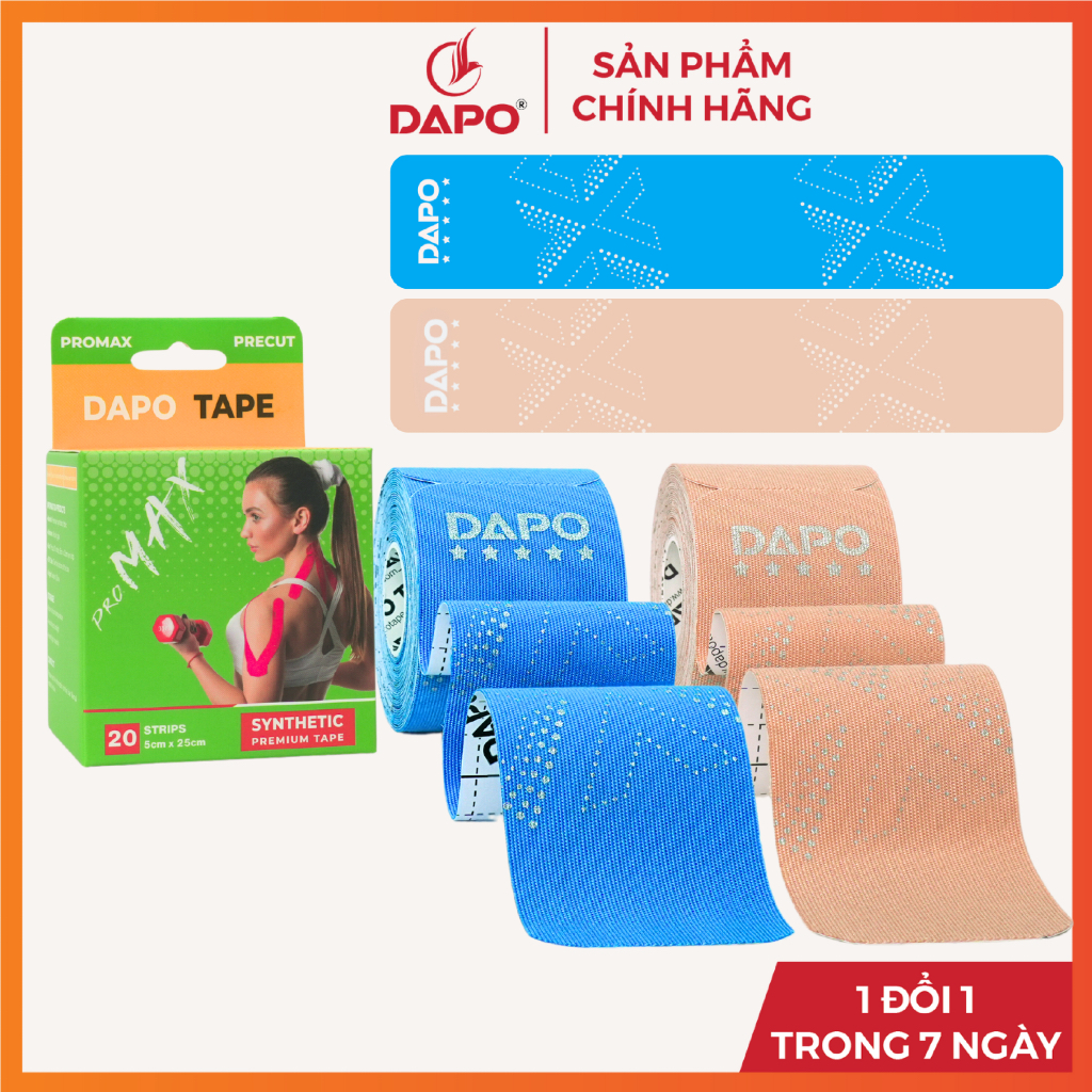 Dapo Tape Promax เทปกล้ามเนื้อกีฬา, เทปข้อเท้า, เทปเข่ากีฬาระดับพรีเมียม