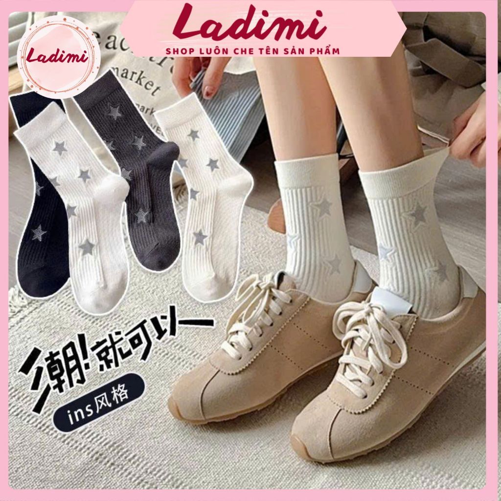 SET 5 ชิ้น PAIRS OF LADIMI ถุงเท้าผู้หญิง - ถุงเท้าผ้าฝ้ายคอเต่าสตรีพร้อมเย็บปักถักร้อยเกาหลี Sso รุ