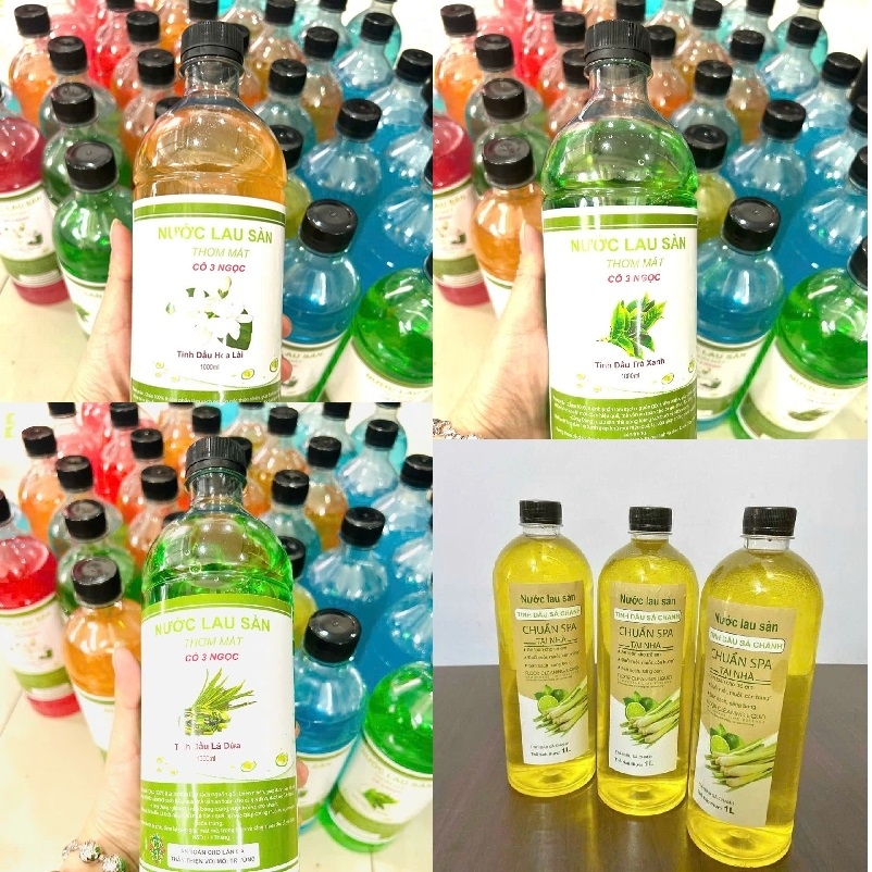 สปา น้ํายาถูพื้น น้ํามันหอมระเหยตะไคร้ 1 ลิตร (นางสาว 3 หยก) จัสมิน/ ชาเขียว/ ใบเตย ไม้ถูพื้นแบบบิดเ