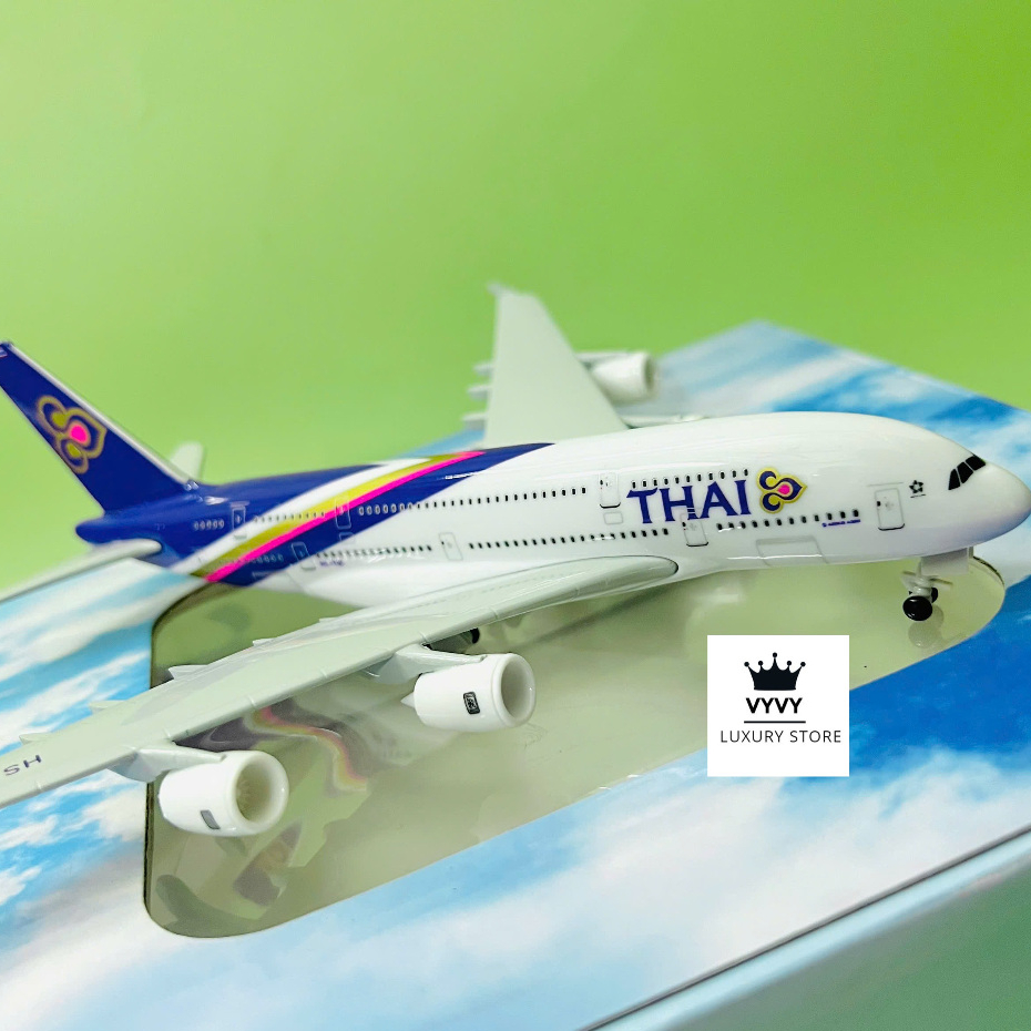 AIRWAYS AIRBUS 380 THAI AIRCRAFT MODEL BEAUTIFUL STANDARD TYPE 1 พร้อมล้อ (FULLBOX)