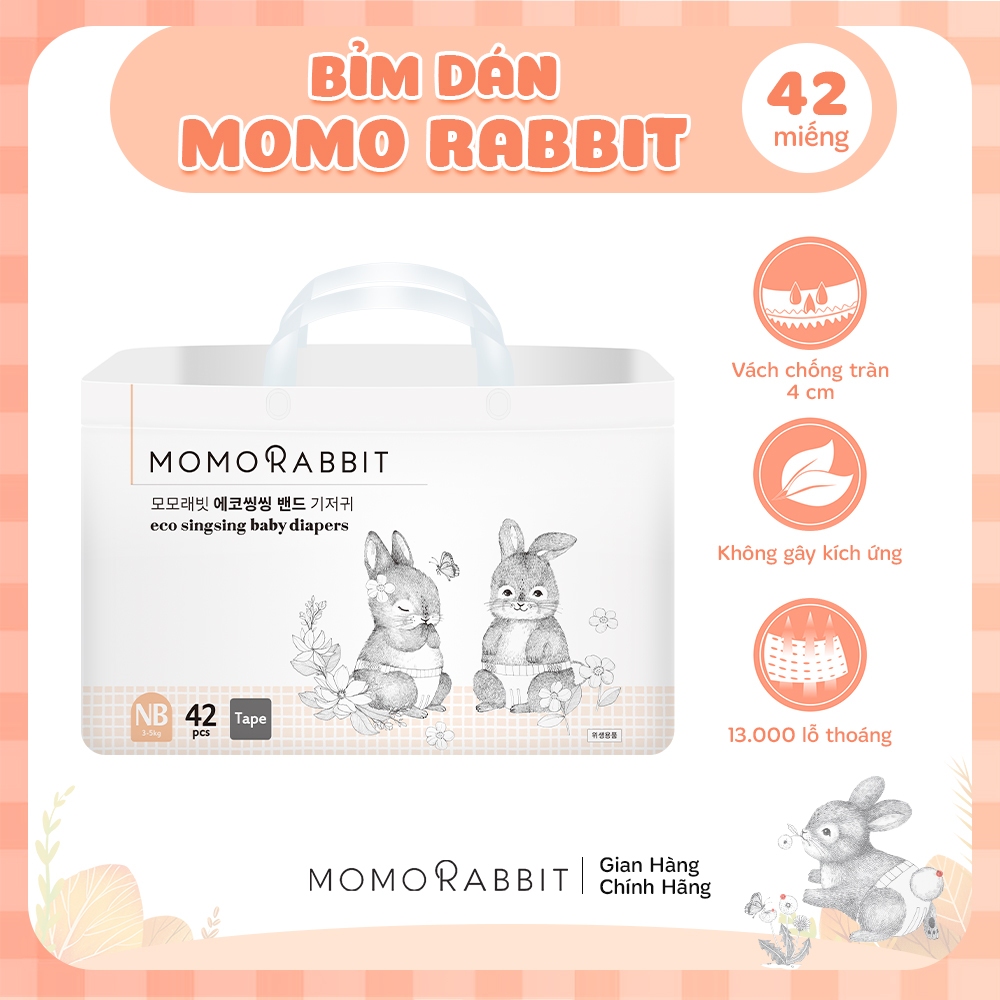 ผ้าอ้อม Momo Rabbit - ไซส์ NB - 42 ชิ้น - 3-5กก