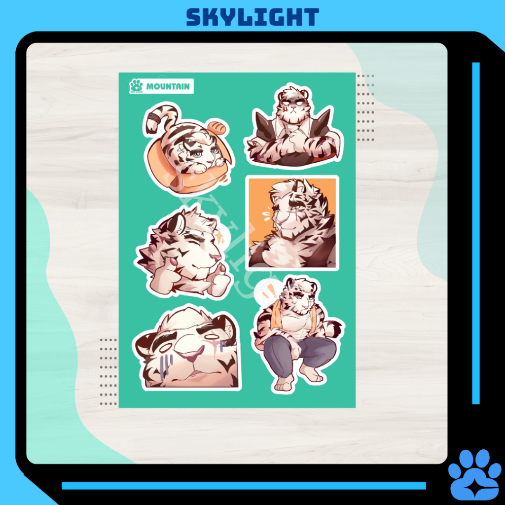 NO.18 MOUNTAIN 2 - Arknights - สติ๊กเกอร์ Furry Sheet A6 รูปลอกกันน้ํา