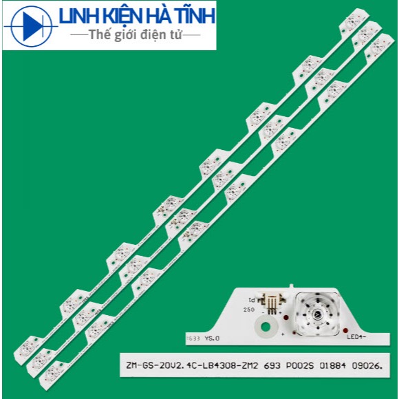 TCL 43P1 TV led bar - ชุด 3 8 LED bars สําหรับ TCL TV L43P1 4C-LB4308-ZM3 6V led ยาว 77 ซม.