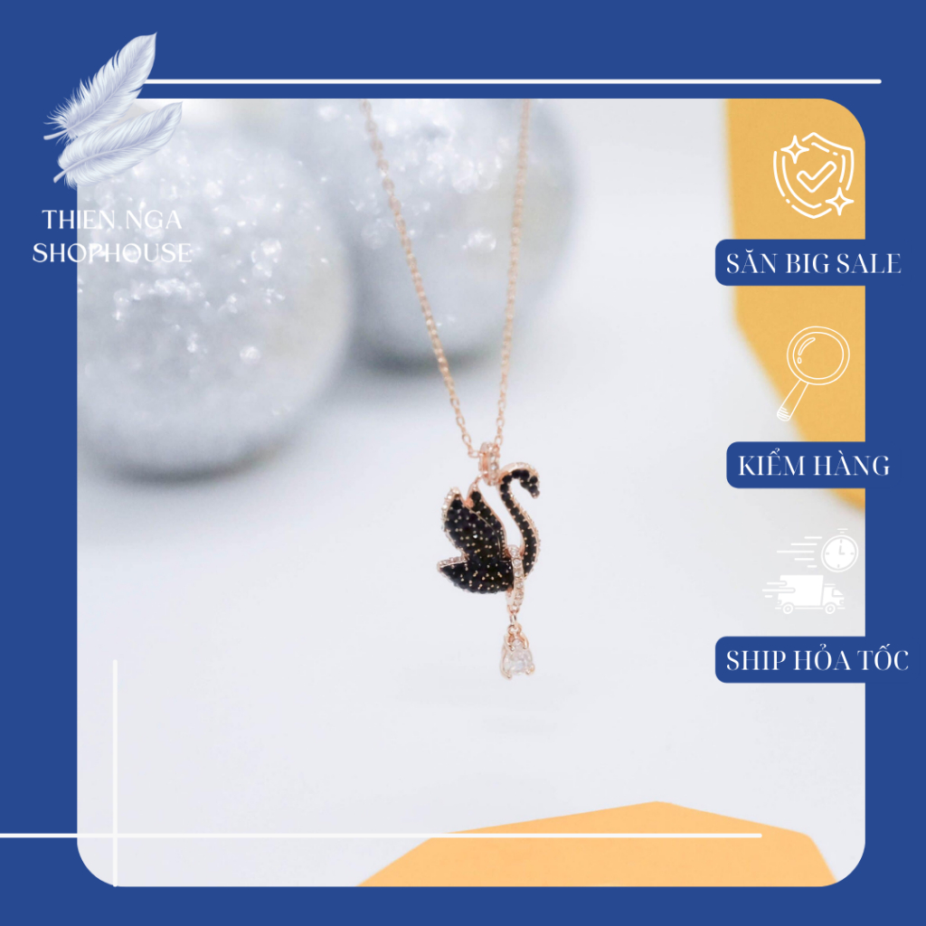 สร้อยคอสวา, ICONIC Fullbox Black Swan สร้อยคอผู้หญิง หรูหรา มีเสน่ห์-Thien_nga_veet_nam