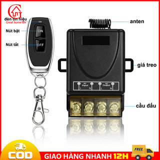 【🔥COD】Bộ công tắc điều khiển từ xa RF 100m/ 220v/3000W đen - Dùng khiển máy rửa xe ,máy bơm nước...,sóng RF xuyên tường