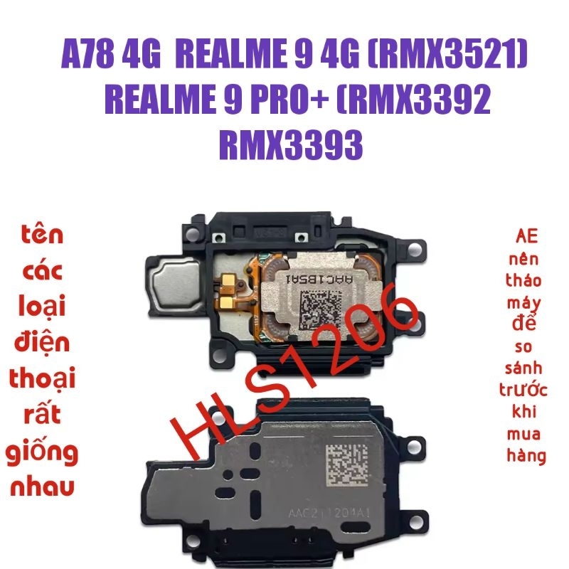 ลําโพง Ringer Oppo A78 4G REALME 9 4G (RMX3521) / REALME 9 PRO+ (RMX3392 RMX3393