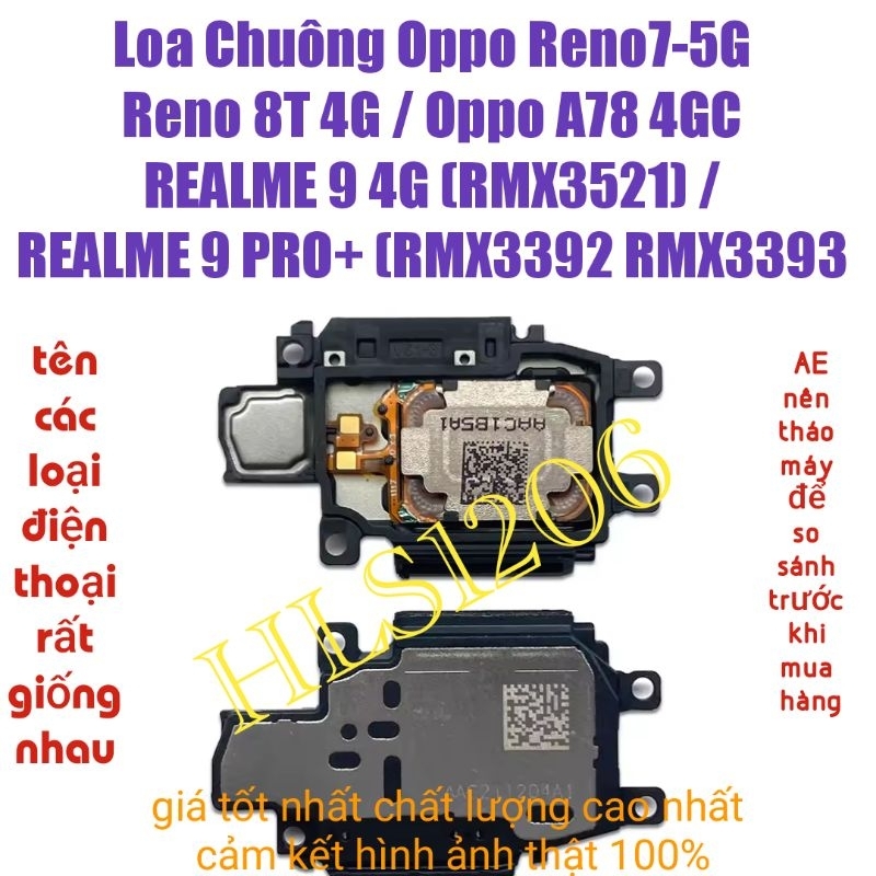 ลําโพง Ringer Oppo REALME 9 4G (RMX3521) / REALME 9 PRO+ (RMX3392 RMX3393