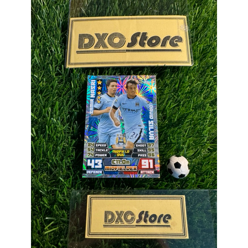 [ ของแท้ ] - MIDFIELD DUO - TOPPS MATCH ATTAX 2014/2015 - SAMIR NASRI & DAVID SILVA (MANCHESTER CITY