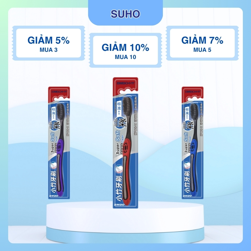 BMBO SUHO แปรงสีฟันขนนุ่มถ่านไม้ไผ่ญี่ปุ่น