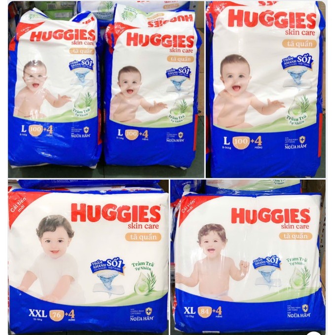 Huggies Skincare Mega Jumbo กางเกงผ้าอ้อม M102+4/L100+4/XL84+4/XXL76+4