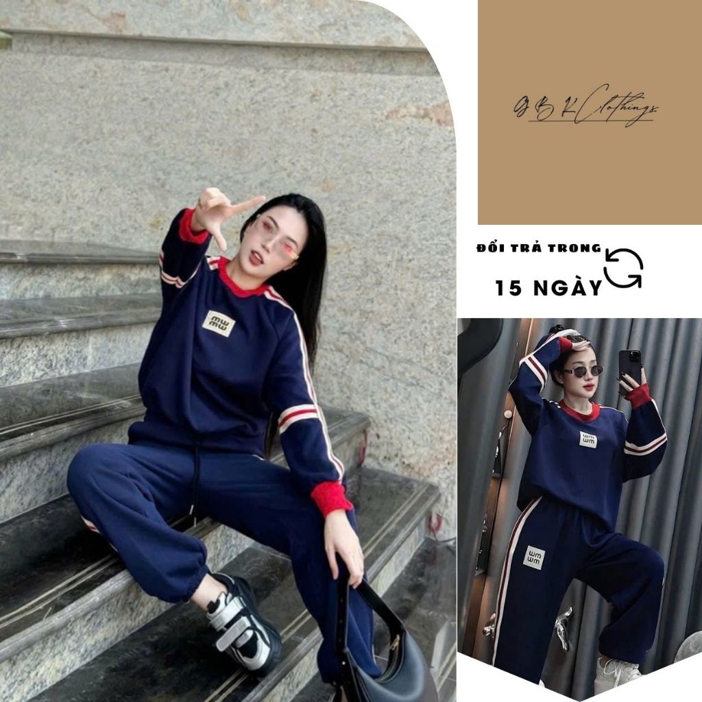 Gbk STORE ชุดสตรีทําจากผ้าสักหลาดผ้าฝ้ายตัวอักษรมิวปักคมผ้าทอละเอียดทรงมาตรฐานสวยมาก