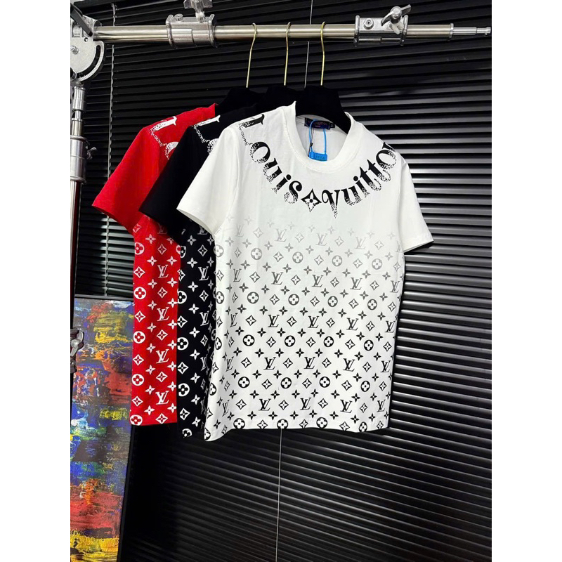 เสื้อยืดผู้ชายคุณภาพสูงพิมพ์ลาย PATTERN เสื้อยืด LV LONG