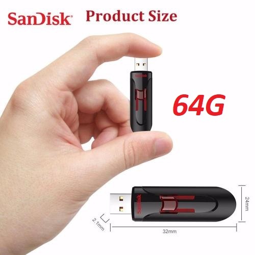 USB 128GB 64GB 32GB Sandisk Cruzer Glide CZ600 5 ปีของแท้