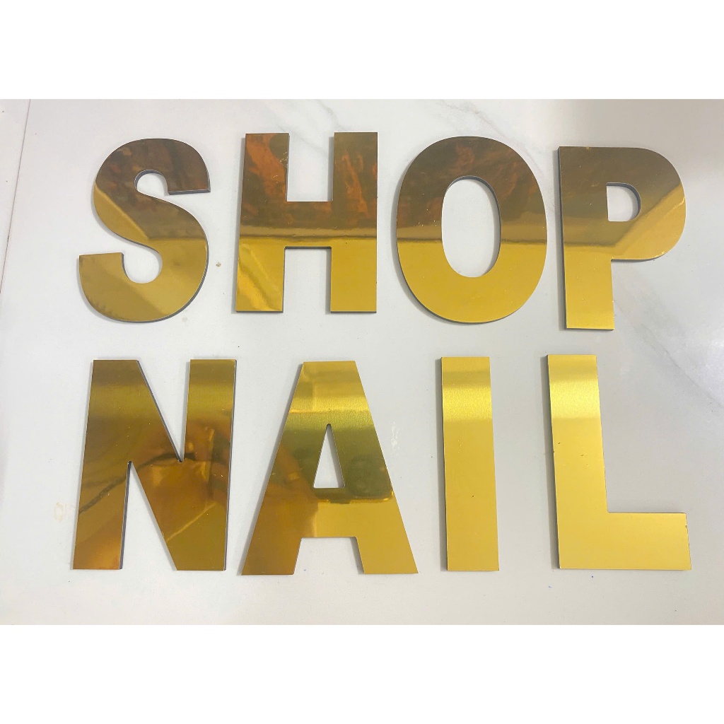 DECORATIVE SHINY MIRROR GOLD ALU LETTERS - DECOR 9CM HIGH