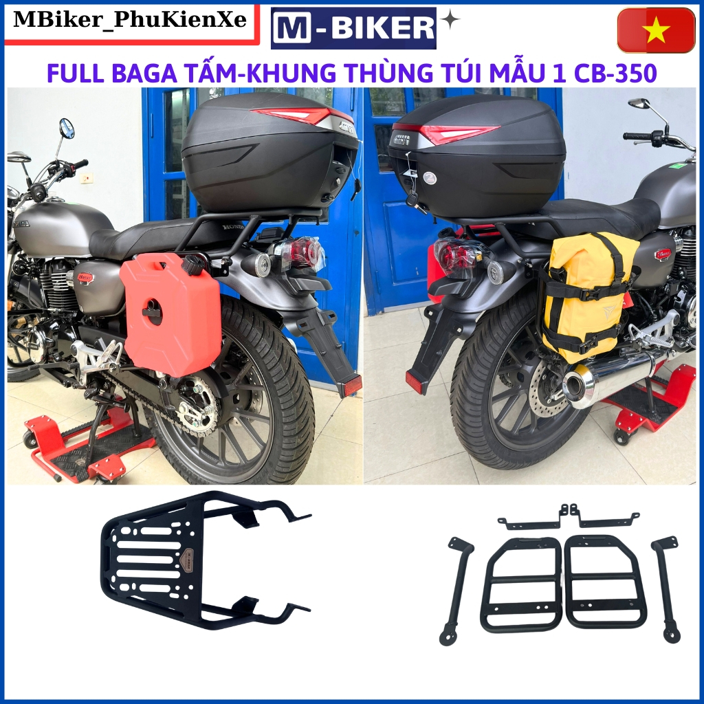 กระเป๋าหลัง CB350 Hness พอร์ตหลัง CB350 Baga cb350 อุปกรณ์เสริม cb350 ความจุโหลดมากกว่า 50kg สีดําด้