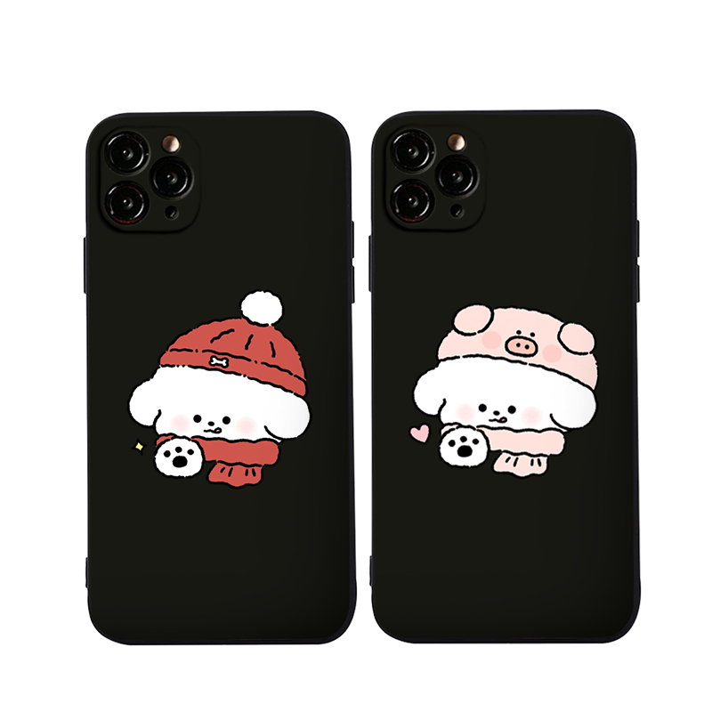 ลูกสุนัขน่ารักคู่เคสโทรศัพท์ 13 สําหรับ iphone 16promax 15prm x 14 13 xsmax 12 11promax 7 plus 15pro