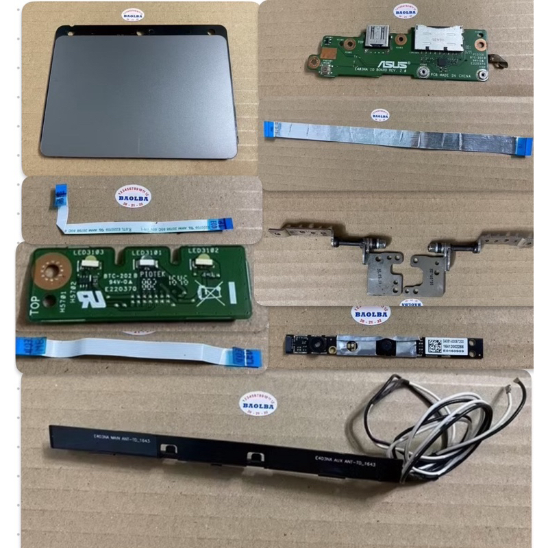 ส่วนประกอบแล็ปท็อป E403 E403SA E403NA E403S - ทัชแพด - ไฟบอร์ดไฟ USB - บานพับ - เสาอากาศ wifi - Webc