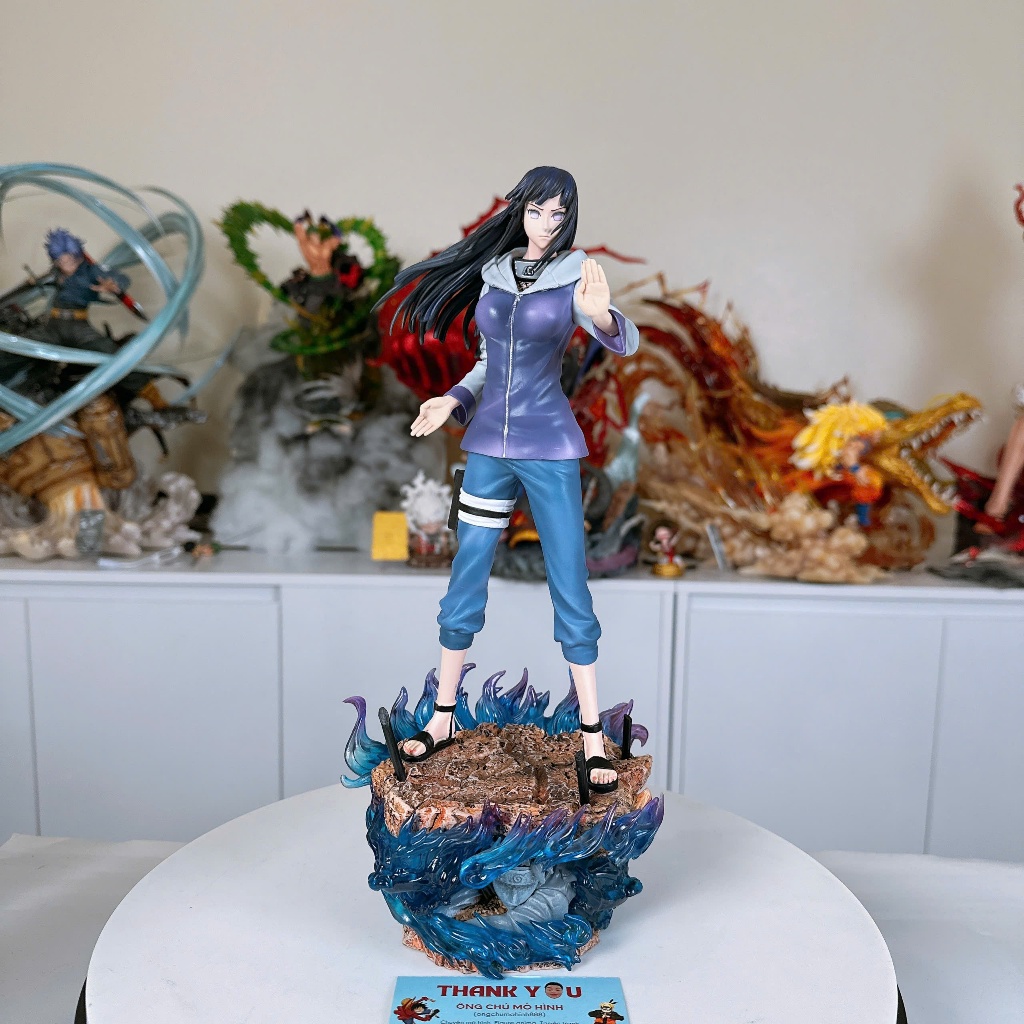 ฟิกเกอร์ยืน Hyuga Hinata ฐานเอฟเฟกต์พลาสติกใส 33 ซม. ในนารูโตะ Ongchumohinh888- MH788