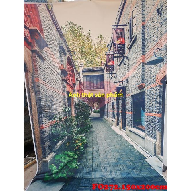 ภาพวาดผ้าใบตกแต่ง 3d ขนาด 150x200 ซม. พิมพ์ลายภาพวาด street alley ที่เก่ง FG154<แถมตะขอ + กิ๊บแขวน>