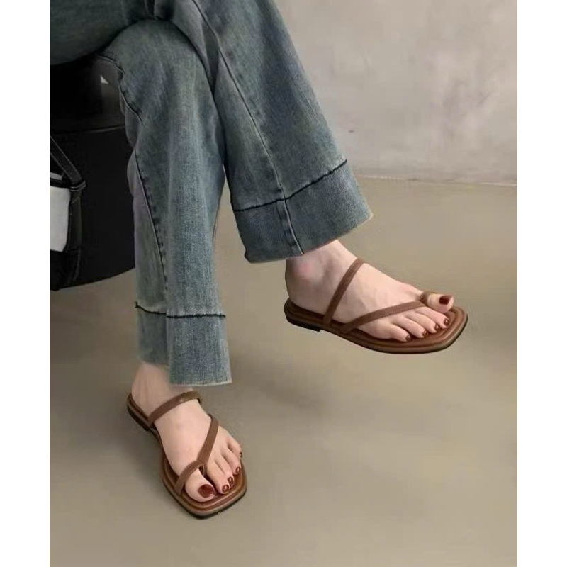 รองเท้าแตะ TOMI_A6 รองเท้าแตะเรียบง่ายน่ารัก - Bigsize พื้นแบน (35-46)