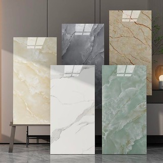 Bộ 50 Miếng xốp dán tường giả đá thạch anh phủ pvc bóng , Bảng màu vân đá rẻ