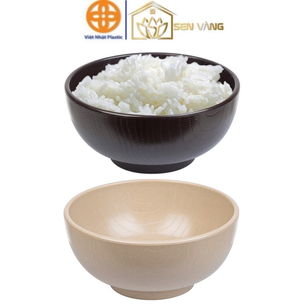 เวียดนาม ญี่ปุ่น ชามข้าวลายไม้พลาสติก - สําหรับซุป ซุป ร้านอาหาร บุฟเฟ่ต์ - 6856