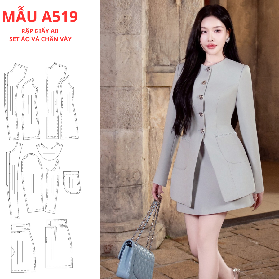 PAPER SHEET A0 เสื้อและกระโปรง SET-A519