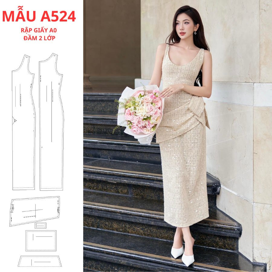 แผ่นกระดาษ A0 BODY DRESS สําหรับผ้าไฟฟ้า-A524