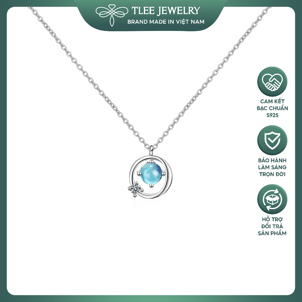TLEE Orbit asteroid สร้อยคอเงินผู้หญิงประกายมูนสโตน TLEE JEWELRY D0341