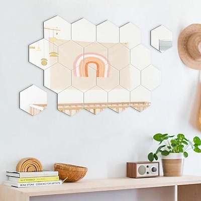 DTN157 (ชุด 3 ชิ้น) กระจกอะคริลิคติดผนัง 3D หกเหลี่ยม - TD247