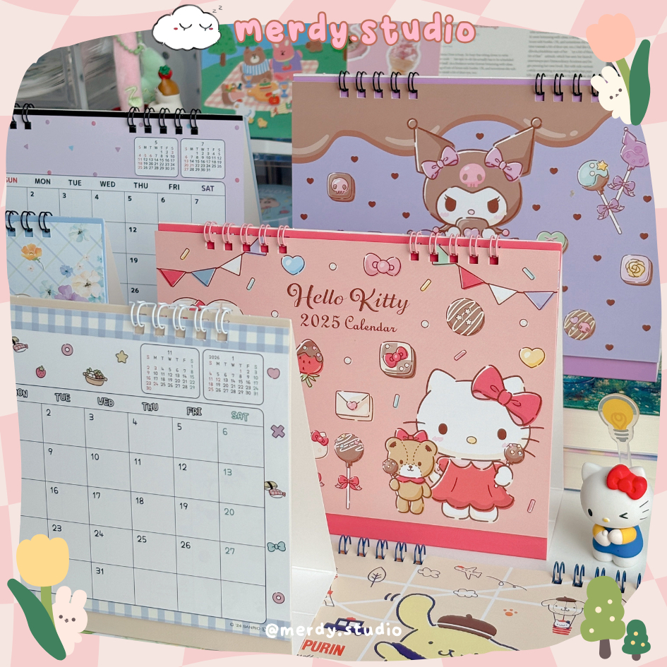 2025 ปฏิทินตั้งโต๊ะ Sanrio x Daiso Japan