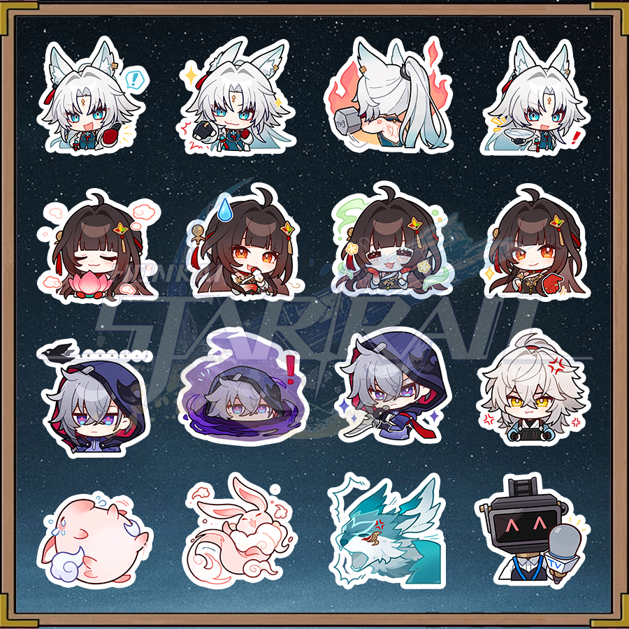 Honkai Star RailSet 16 สติ๊กเกอร์ Carmella, Feixiao, Flying Aureus, Fuyuan, Jing Yuan,. – HKSR017