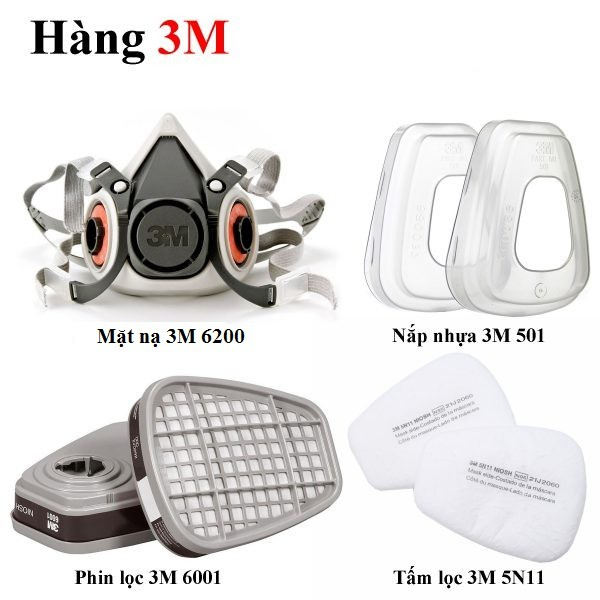 3M 6200 หน้ากากป้องกันพิษพร้อมแสตมป์ป้องกันการปลอมแปลง GENUINE 3M 6200 HALF-FACE MEDIUM SIZE