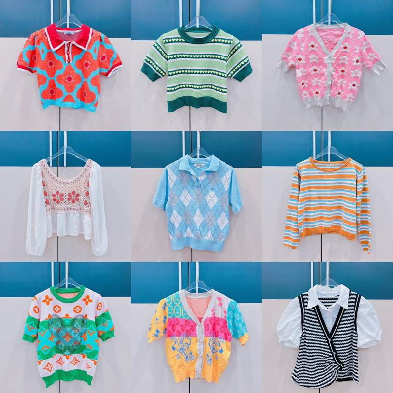 Topic 3 New & Clearance ofถักโครเชต์เสื้อกันหนาว,Crtสไตล์Mongtoghiเสื้อคอเหลี่ยมและแขนพัฟอินเทรนด์สํ