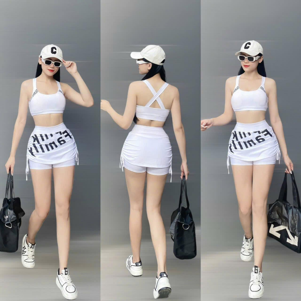 อีรอสซิค ชุดออกกําลังกาย ชุดออกกําลังกายผู้หญิง ชุดเซตผู้หญิง ชุดไปทะเลผู้หญิง ชุดว่ายนํ้าผู้หญิง (อา-01) - รูปที่ 2