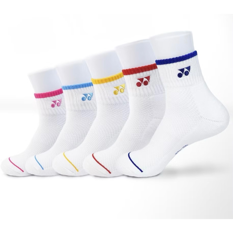 ถุงเท้า YONEX ถุงเท้า YONEX นําเข้าโลโก้ EMBROIDERED 5 สีพร้อมขอบข้อเท้าหนาพร้อมบรรจุภัณฑ์ซีลเดิม