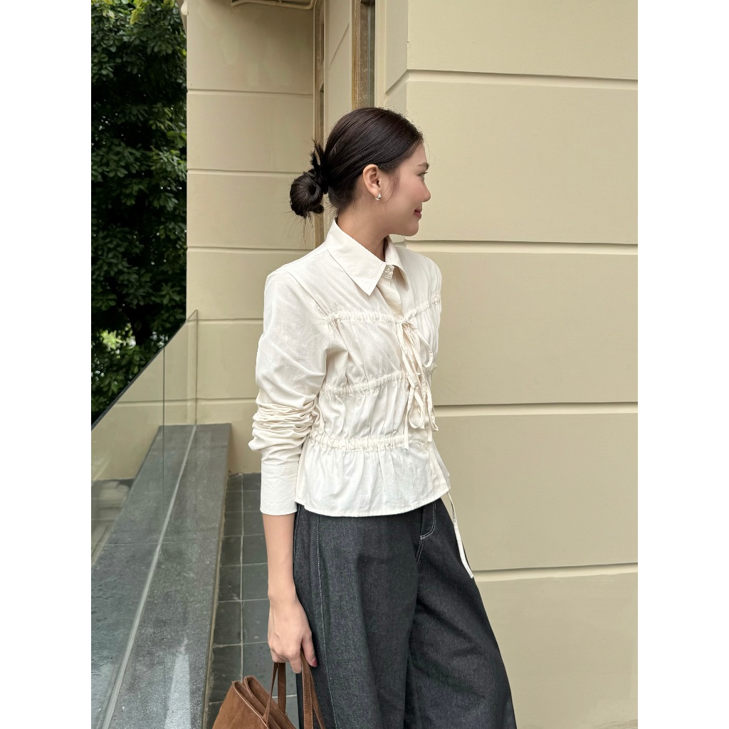 เสื้อเชือกรูดทรงหลวมเกาหลี | เช่น | เสื้อโมกิ