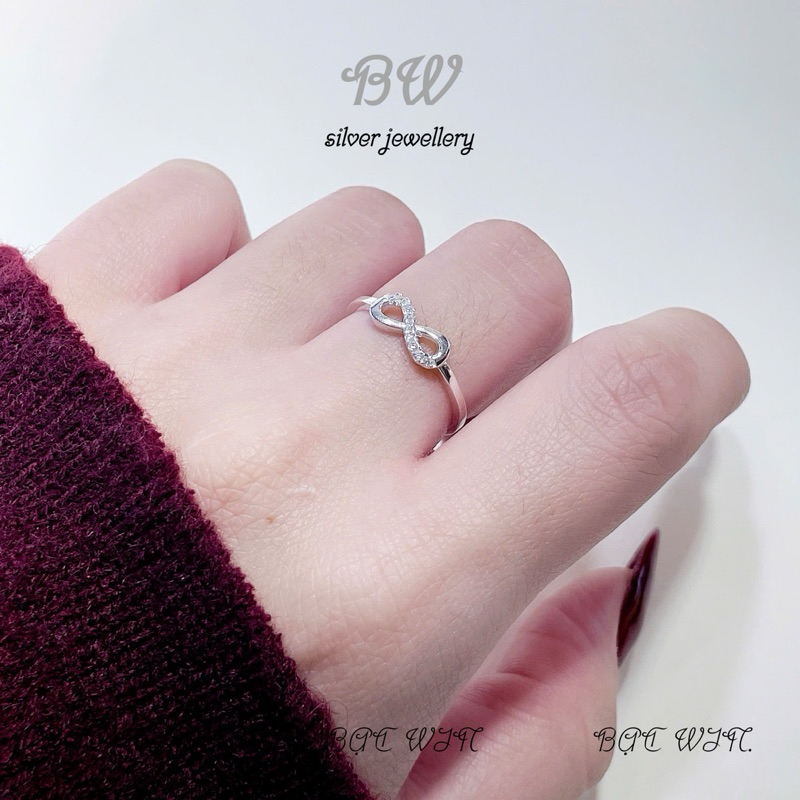 (WIN SILVER) BW33 แหวนเงินคุณภาพสูงรูปทรงอินฟินิตี้น่ารัก