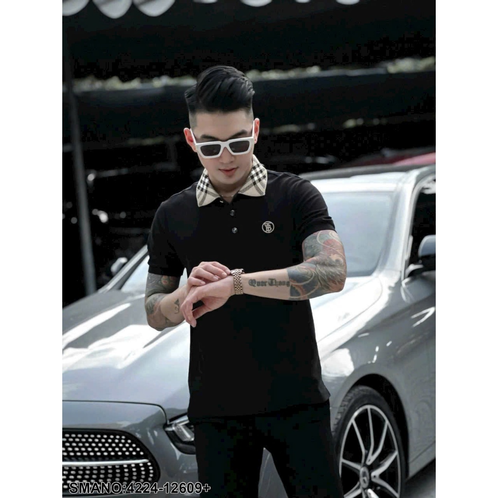 เสื้อยืดผู้ชายคอปกทอ BBR_TB คุณภาพสูง - เสื้อโปโล BBR แบบเรียบง่ายสําหรับผู้ชาย